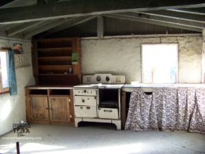 kitchen inside the Barker ranch house