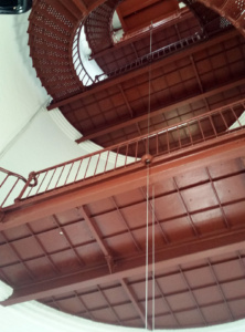 Looking up the staircase at Piedras Blancas Lighthouse